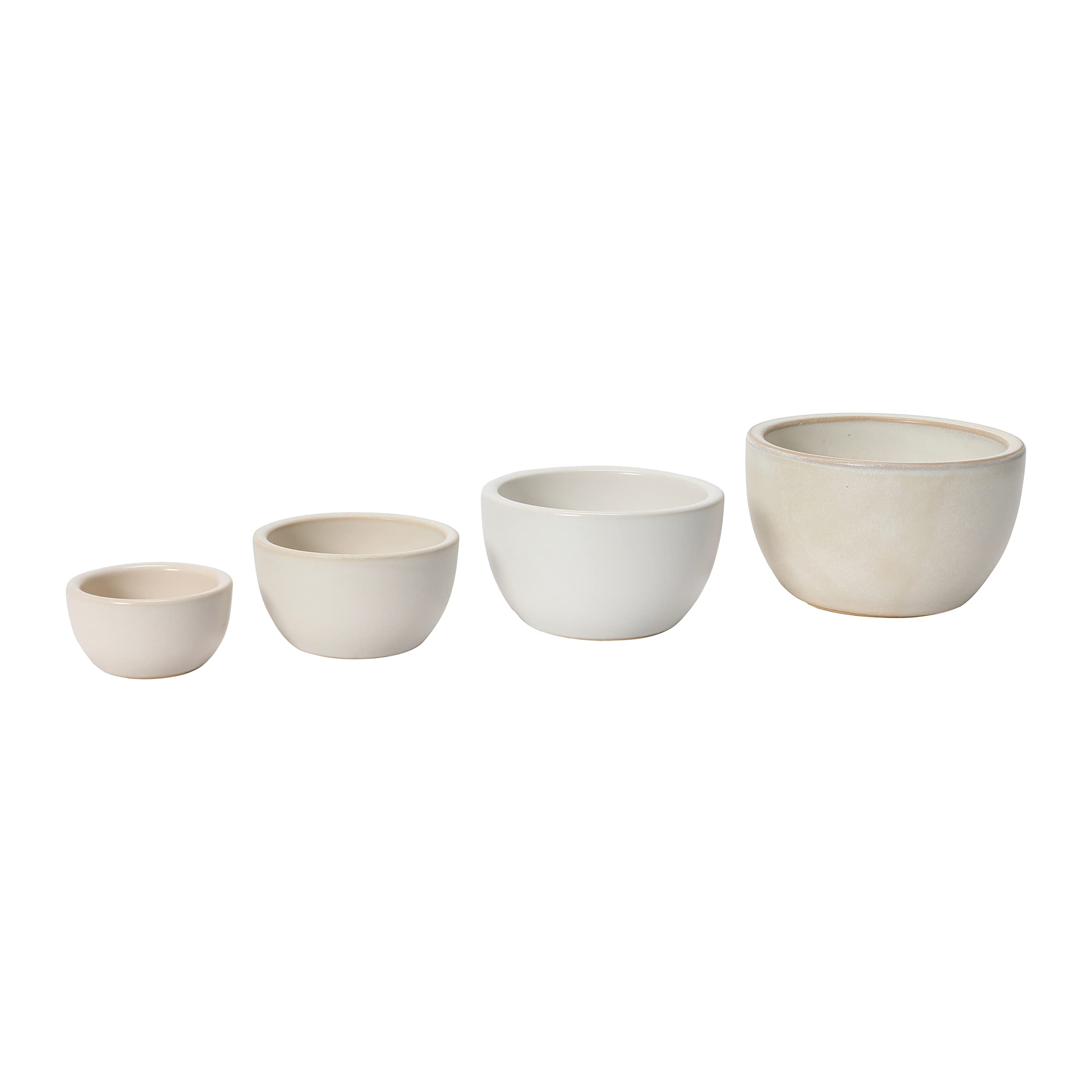 Bloomingville Bloomingville Stoneware Nesting Bowls, White Reactive Glaze, Set of 4