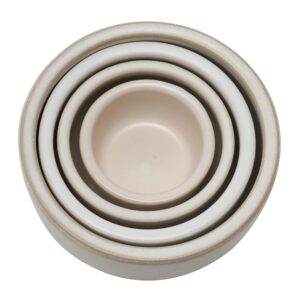 Bloomingville Bloomingville Stoneware Nesting Bowls, White Reactive Glaze, Set of 4