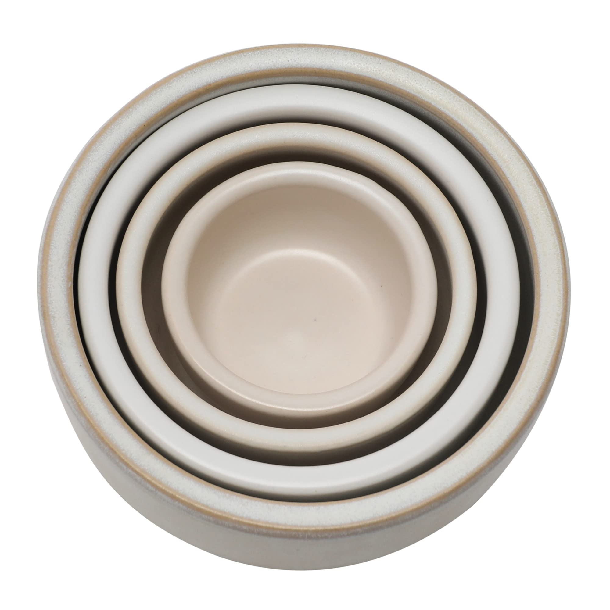 Bloomingville Bloomingville Stoneware Nesting Bowls, White Reactive Glaze, Set of 4