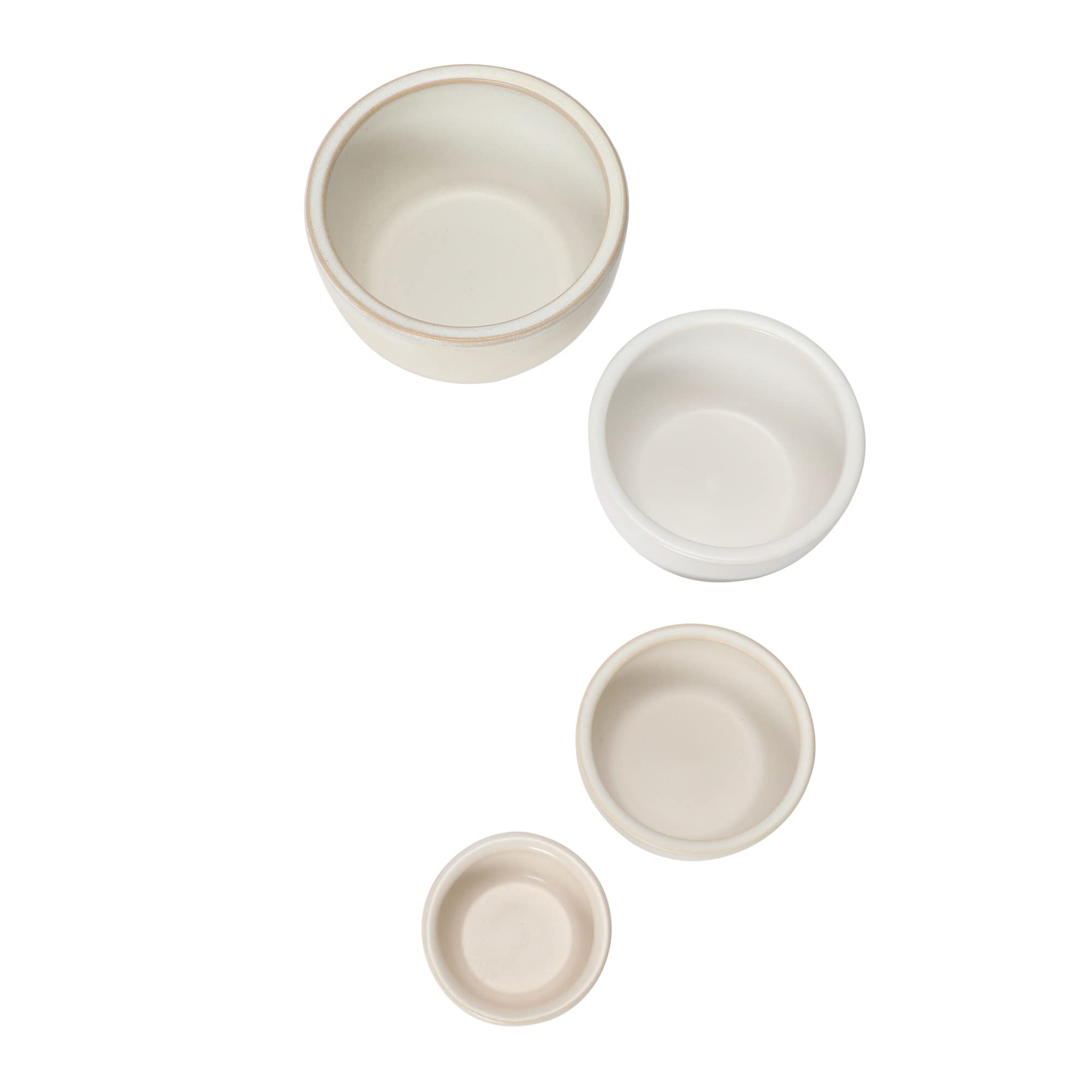 Bloomingville Bloomingville Stoneware Nesting Bowls, White Reactive Glaze, Set of 4