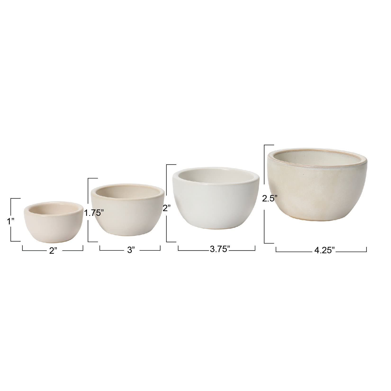 Bloomingville Bloomingville Stoneware Nesting Bowls, White Reactive Glaze, Set of 4