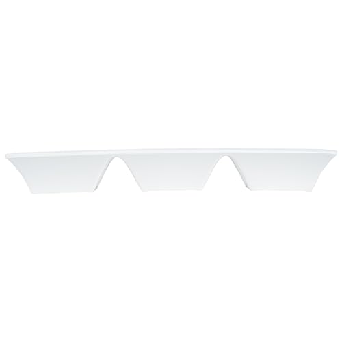 Restaurantware Voga 5 Ounce Divided Serving Dishes 10 Square Condiment Serving Dishes - Serve Appetizers Snacks Dips Or Dressings For Parties Or Events White Melamine 3 Compartment Dishes