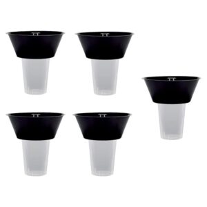 yarnow 2 in 1 snack and drink cup, 5 sets of black white combined snacks holder french fries storage bowl coke cups