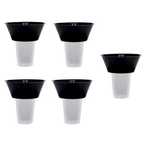 YARNOW 2 in 1 Snack and Drink Cup, 5 Sets of Black White Combined Snacks Holder French Fries Storage Bowl Coke Cups