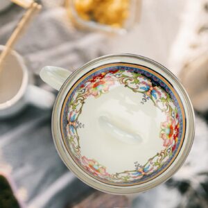 Vintage Enamel Basin Soup Bowl: Retro Round Enamel Mixing Bowl with Lid Handle Salad Serving Enamelware Container for Pho Soba Soup Rice Udon Cereal Ice Cream Yellow