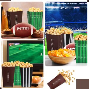 Sinmoe 48 PCS Football Popcorn Boxes Football Party Supplies Decorations Football Party Favor Bags Football Popcorn Holder for Football Theme Birthday Decor Baby Shower Theater Carnival