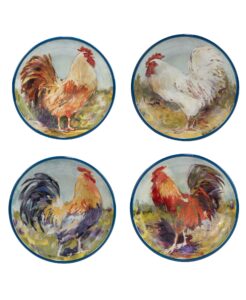 certified international rooster meadow 36 oz. soup/cereal bowls, set of 4