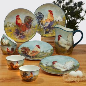 Certified International Rooster Meadow 36 oz. Soup/Cereal Bowls, Set of 4