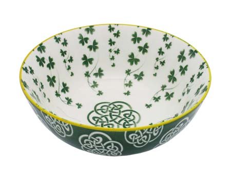 Royal Tara Irish Celtic Bowl Bone China Colourful Ceramic Bowls Set 14 cm with Shamrock/Celtic Cross (2 Mixed Design Bowls)