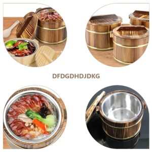 Cabilock Sushi Rice Cooling Bowl Stainless Steel Rice Bowl Rice Cooking Tub with Lid Select Stainless Rice Warmer for Home Restaurant Rice Sushi Bowl 20X20CM