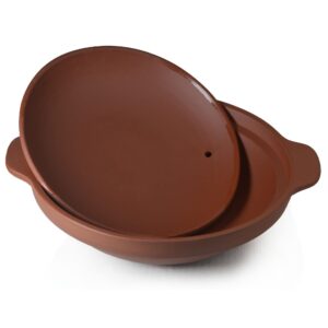 Bowl Clay Stone for Cooking Dolsot Bibimbap Soup Exclusive Range Unglazed Earthen (clay lid FU)