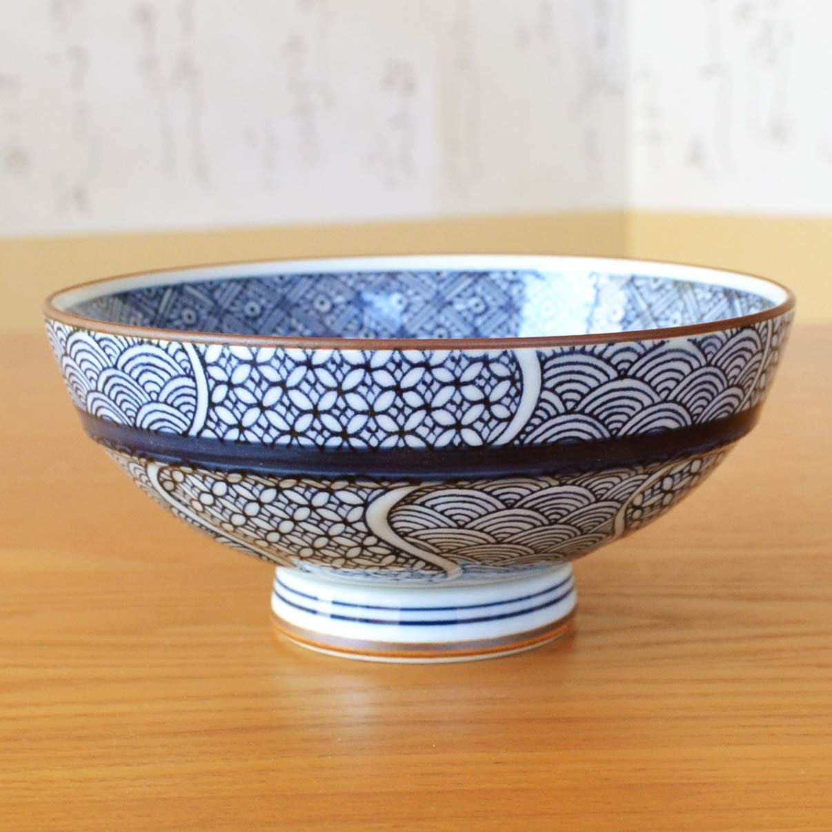有田焼やきもの市場 Japanese Rice Bowl 5.3 inches in Diameter Ceramic Arita Imari ware Made in Japan Porcelain Jimon-ori Large
