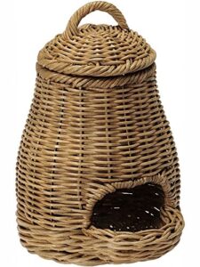 kouboo 1020027 wicker garlic fruit and vegetable storage basket, small, 7.5" x 7.5" x 10.5" , brown