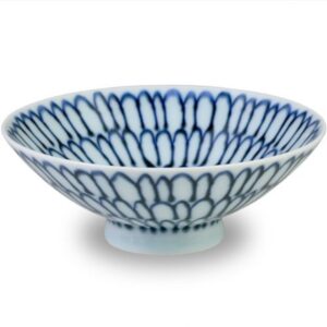 hakusan pottery p-4 flat chawan, blue, approx. φ5.9 x 2.1 inches (15 x 5.3 cm), masahiro mori design, hasami ware made in japan