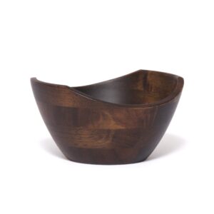 Lipper International Set of 4 Walnut Finish Small Wavy Rim Bowls