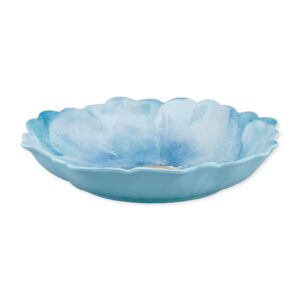 supreme housewares 12.25 inch floral shape style melamine serving bowl large bowl mixing bowl large salad bowl bpa-free food bowl party bowl (sky blue)