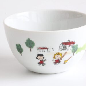 シミズ陶業(Shimizutougyou) London Paris Snoopy Bowl, Set of 2