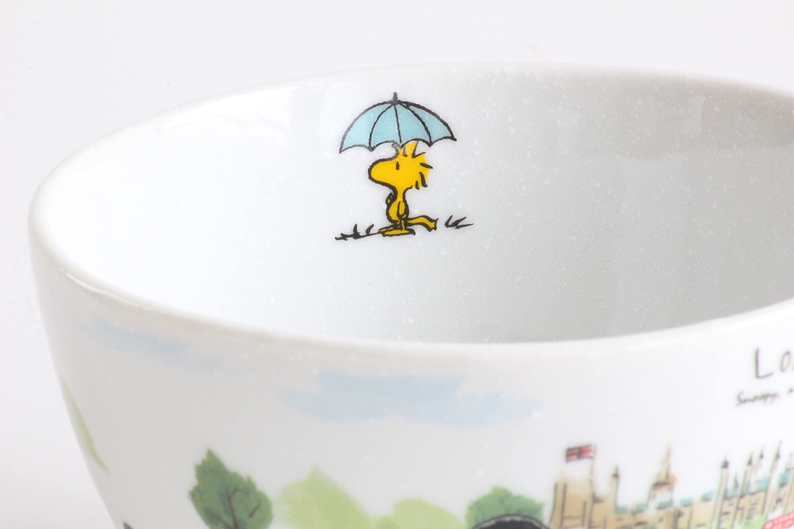 シミズ陶業(Shimizutougyou) London Paris Snoopy Bowl, Set of 2