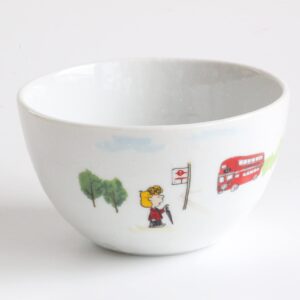 シミズ陶業(Shimizutougyou) London Paris Snoopy Bowl, Set of 2