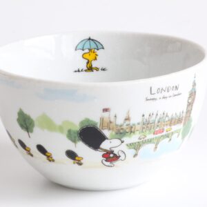 シミズ陶業(Shimizutougyou) London Paris Snoopy Bowl, Set of 2