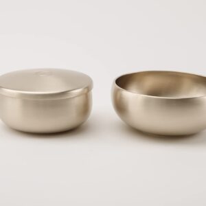 Premium Brassware Rice Bowl Soup Bowl Set Korean Traditional Handmade Tableware Bronzeware BANGJJA YUGI Dinnerware (C)