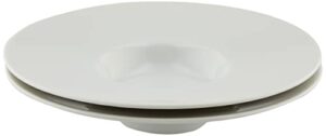 kanesu ceramics 50100802 pasta plate, white, wide rim, 7.9 inches (20 cm), flat soup plate, made in japan, pack of 2