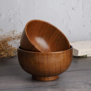 Hemoton 1pc 13x8CM Simple Wooden Bowl Food Bowl Handmade Wood Bowl Soup Bowls Cereal Bowls Rice Bowls Mixing Bowls Wooden Salad Bowl Individual Salad Bowls