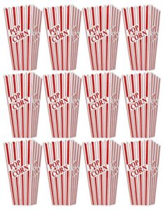 set of 12 popcorn plastic container box tub bowl 7-3/4" x 3-3/4" x 3-3/4" - presentation is everything