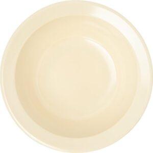 carlisle foodservice products kingline reusable plastic bowl fruit bowl with rim for home and restaurant, melamine, 4.75 ounces, tan, (pack of 48)