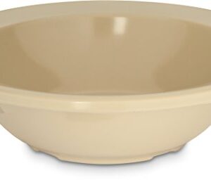 Carlisle FoodService Products Kingline Reusable Plastic Bowl Fruit Bowl with Rim for Home and Restaurant, Melamine, 4.75 Ounces, Tan, (Pack of 48)