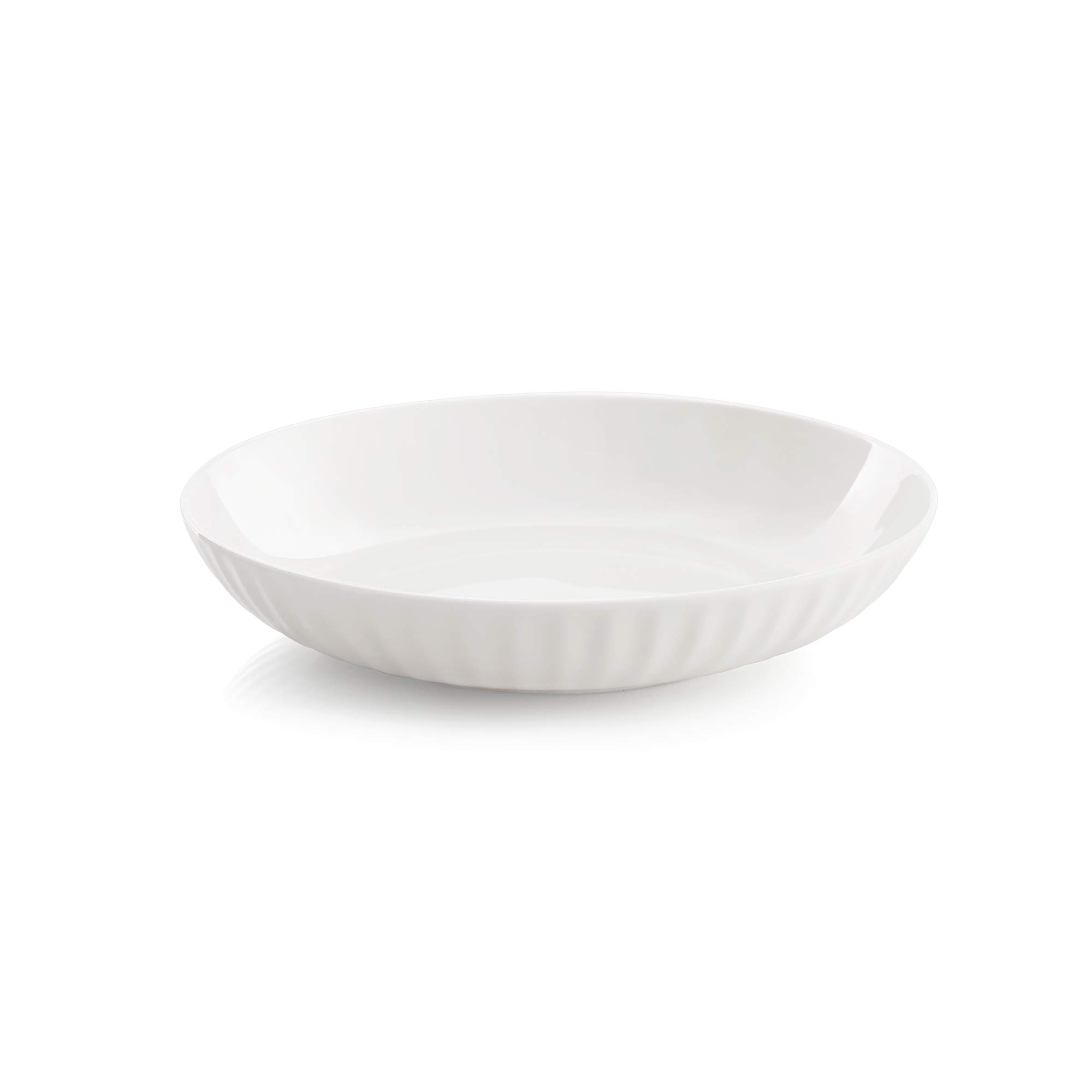 ZEN Pleats Porcelain Salad Pasta Bowls 23oz Set of 6 (White)