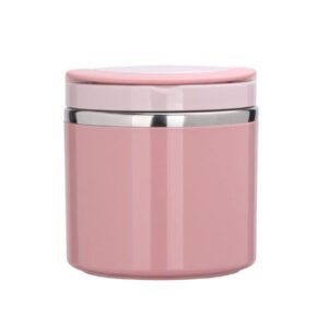 LIZHOUMIL Soup Mug Stainless Steel Microwavable Soup Mug with Lid, Portable Breakfast Cup with Handle Insulation Soup to Go Container for Soups, Noodles, Hot Cereal and More (Pink, 630ml)