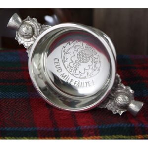 English Pewter Company Ceud Mile Failte Celtic Pewter Scottish Quaich Whisky Tasting Bowl Loving Cup [PQ531-2.5]