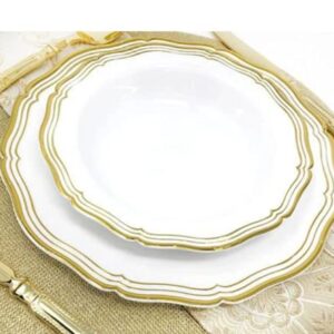 Elegant Aristocrat Collection White/Gold Dessert Bowls (Pack of 10) - Unmatched Quality - Perfect for Dinner Parties & Special Occasions