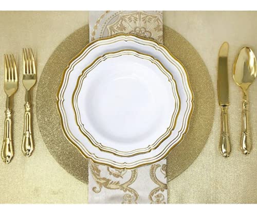 Elegant Aristocrat Collection White/Gold Dessert Bowls (Pack of 10) - Unmatched Quality - Perfect for Dinner Parties & Special Occasions