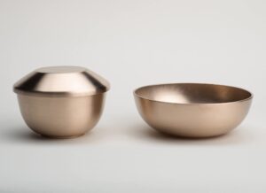 premium brassware rice bowl soup bowl set korean traditional handmade tableware bangjja yugi dinnerware, bronze