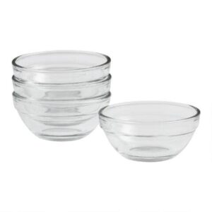natco deals mini glass pinch prep bowls, clear, stackable. 6 cm (2.36'' ) set of 4