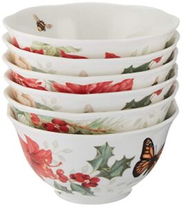 lenox 880092 butterfly meadow holiday 6-piece rice bowl set