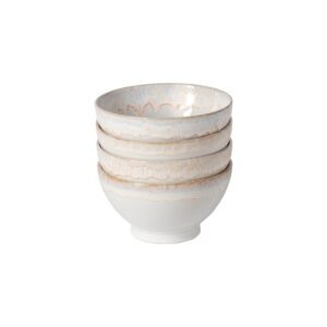 costa nova ceramic stoneware set of 4 19 oz. latte bowls - latte bowls collection, white | microwave & dishwasher safe dinnerware | food safe glazing | restaurant quality serveware