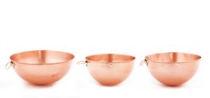 old dutch beating bowls, 5 qt, 4.5qt, 2 qt, copper