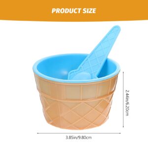 Zerodeko 4 Sets Plastic Dessert Cups with Spoon Reusable Ice Cream Bowls Sundae Cups Yogurt Dessert Bowls Ice Cream Treat Cups for Home Party Supplies Kids Mixing Bowls