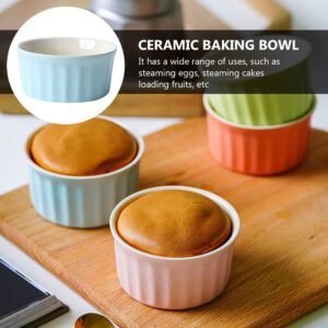 Hemoton Ceramic Baking Tool 2pcs Souffle Baking Bowl Baking Cup Baking Tool Ceramic Dessert Bowl Ceramic Baking Bowl Storage Bowl Pudding Cup Caramel Ceramics Ceramic Baking Cup