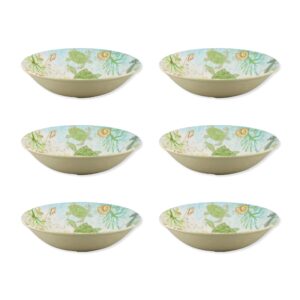 upware melamine dinner bowl set of 6, bpa-free dishwasher safe round bowls, dinnerware kitchen bowls for pasta, rice, soup, and salad, 8 inch bowls (sea turtle)