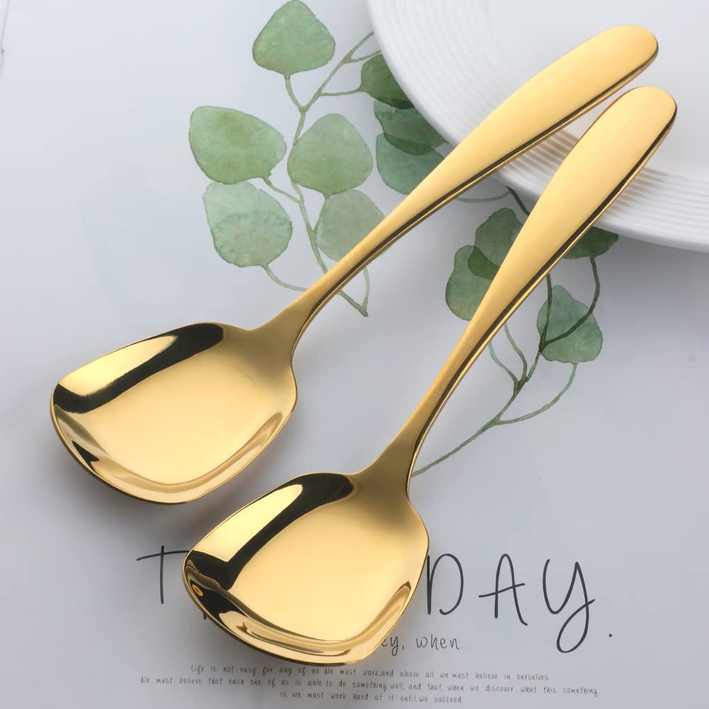 DOBUYOO Japanese Ramen Noodle Soup Bowl Sets,2 Sets (7.09 inch) Gold Double Layer 18/8 Stainless Steel Bowl Sets with Chopsticks and Spoons