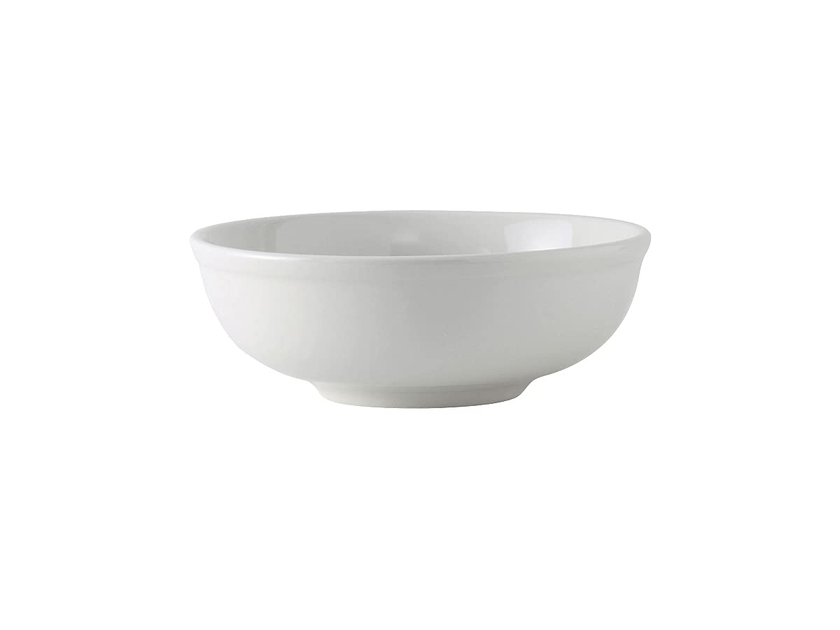 Tuxton China BPB-3503 Menudo/Salad Bowl, 35 oz., 7-5/8" Dia. x 2-3/4"H, Round, Microwave & Dishwasher Safe, Oven Proof, Fully vitrified, Lead-Free, DuraTux, Porcelain White, Pack of 12