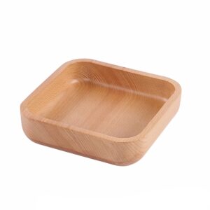 sizikato wooden square nut bowl, 7-inch snack bowl for living room