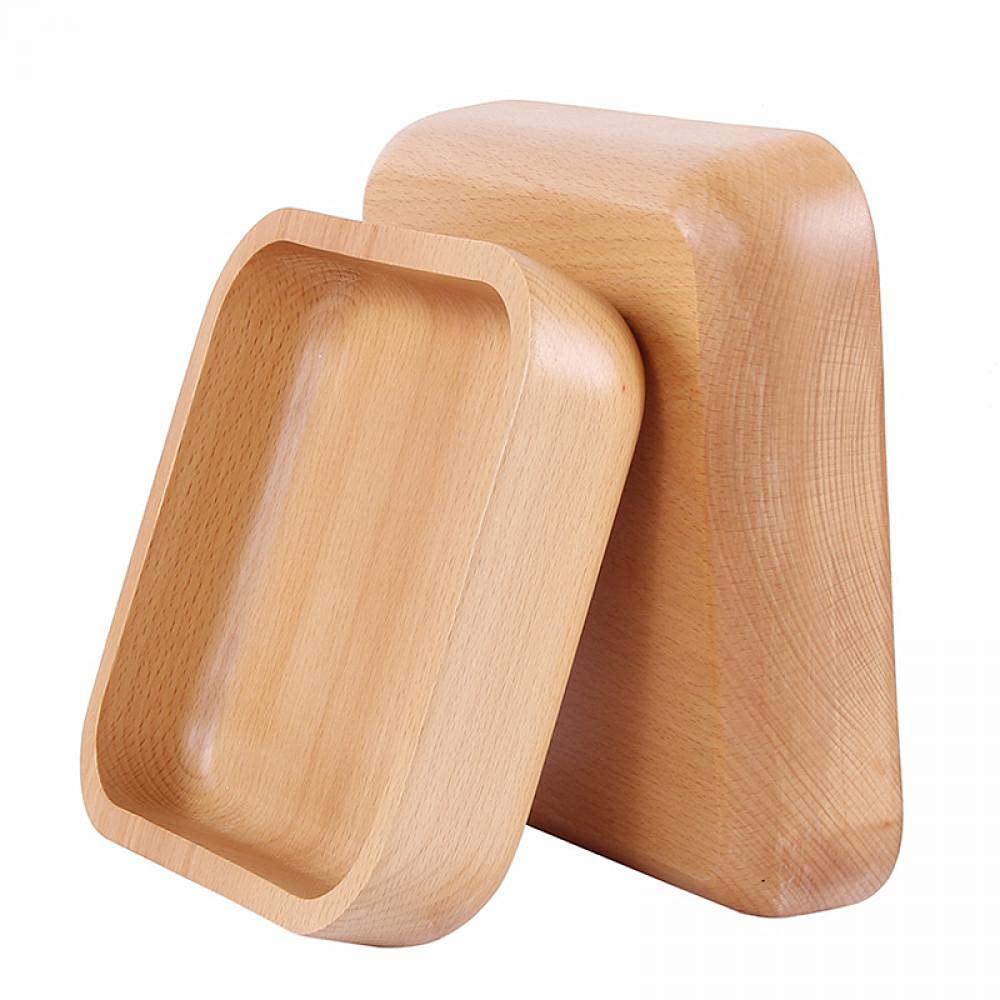 Sizikato Wooden Square Nut Bowl, 7-Inch Snack Bowl for Living Room