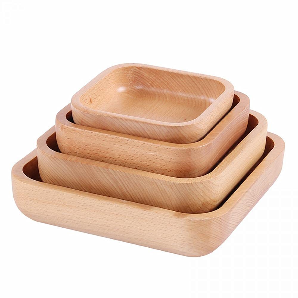 Sizikato Wooden Square Nut Bowl, 7-Inch Snack Bowl for Living Room