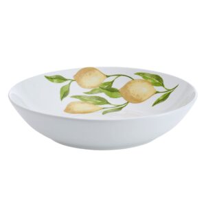 Studio Nova Countryside Lemons Set of 4 Pasta Bowls, 8 Inch, 20 Ounce, White