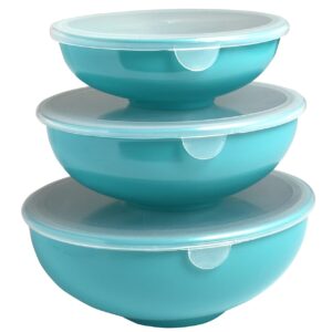 hutzler elliptical set prep bowls, 2 oz, 4 oz, 8 oz, turquoise, 3580